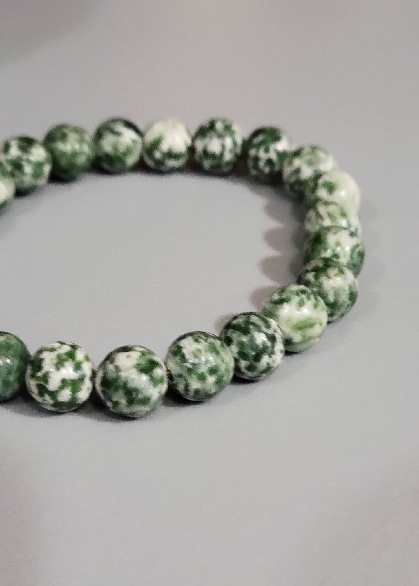 Green Spot Jasper Bracelet - "Tree Agate"