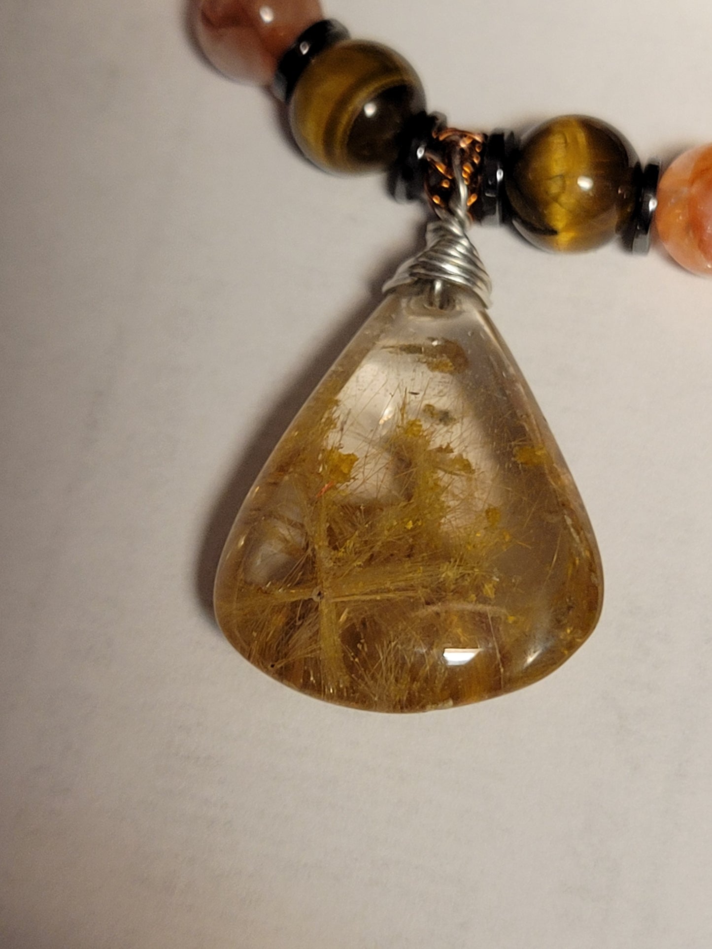 Golden Rutile Pendant Necklace
