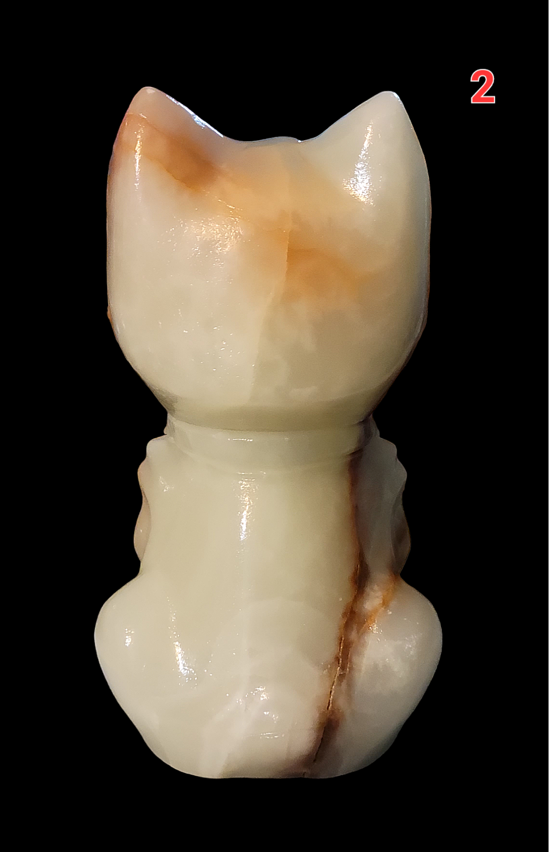 Banded Calcite Dog Carving