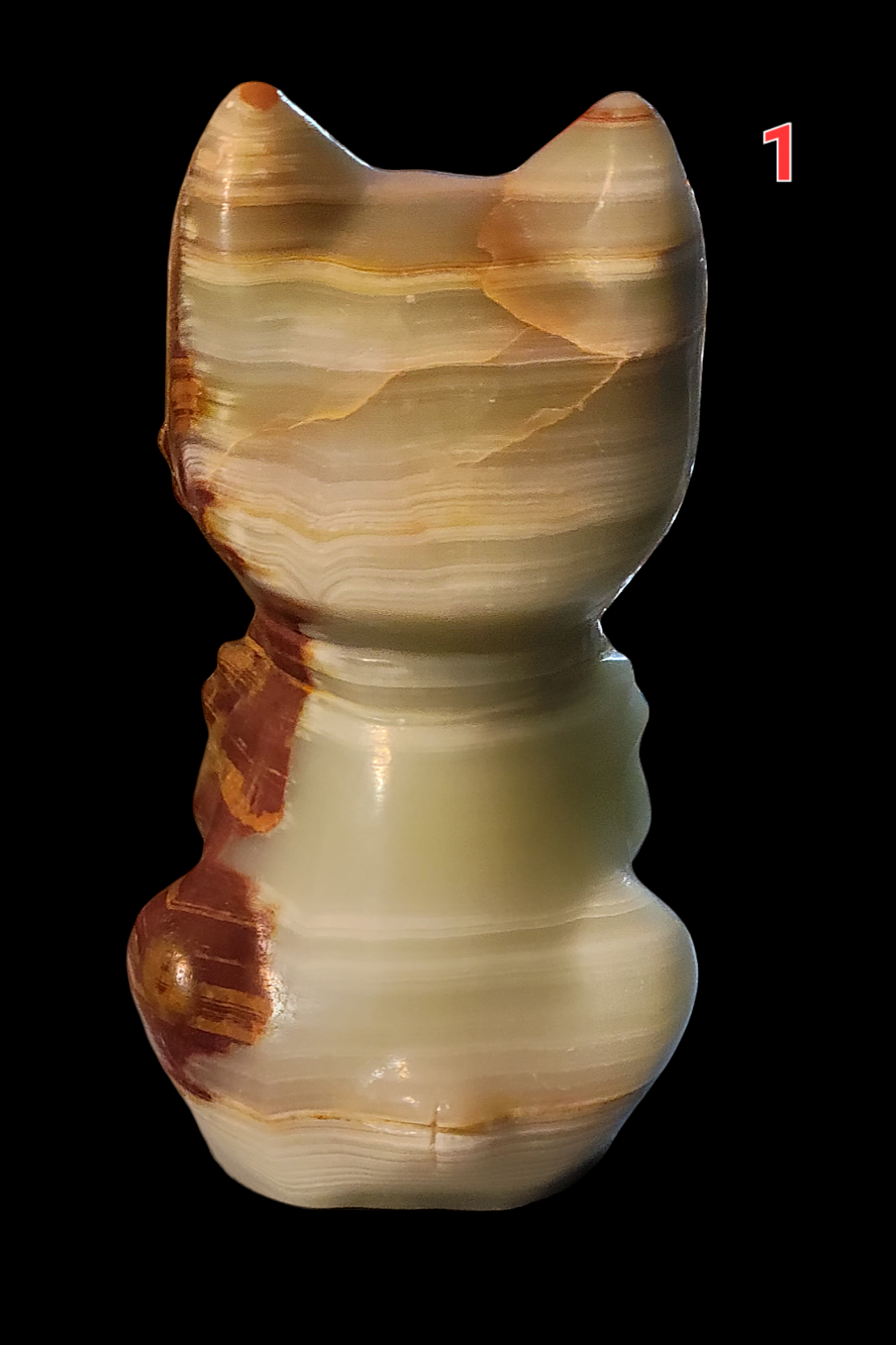 Banded Calcite Dog Carving