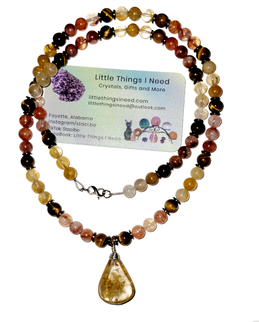 Golden Rutile Pendant Necklace